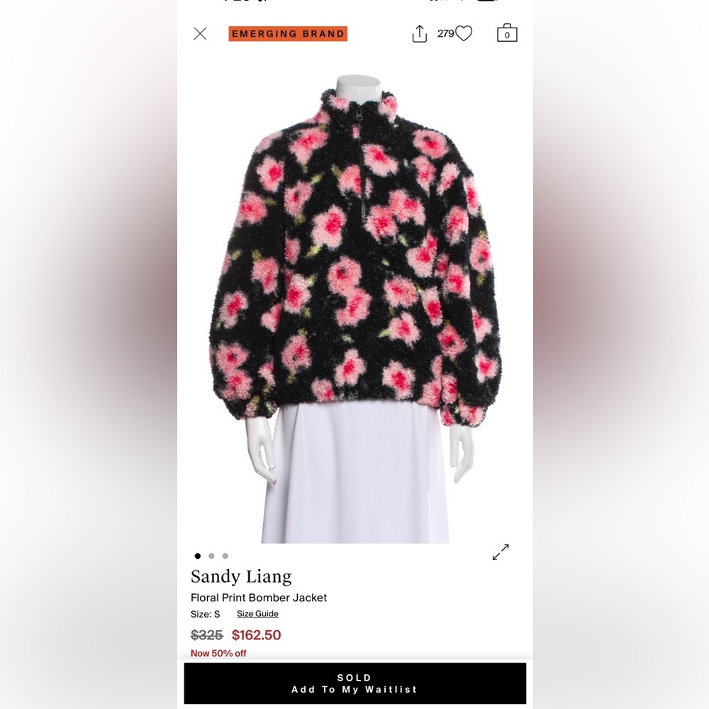 Sandy Liang x Target floral print sherpa jacket Size L - Picture 8 of 8